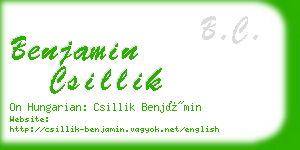 benjamin csillik business card